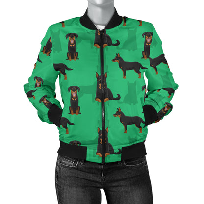 Beauceron Pattern Print Design 01 Women's Bomber Jacket