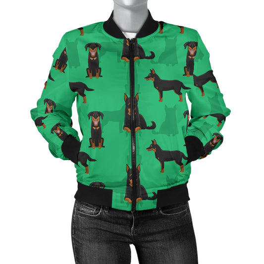 Beauceron Pattern Print Design 01 Women's Bomber Jacket