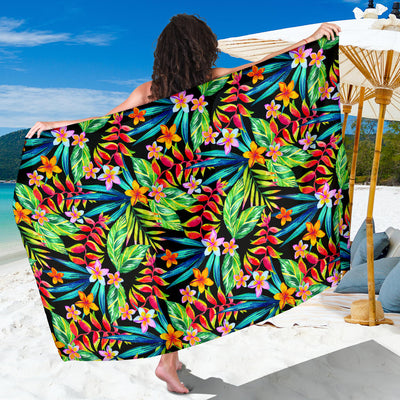 Heliconia Pattern Print Design HL09 Sarong Pareo Wrap