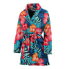 Red Hibiscus Pattern Print Design HB02 Women Bathrobe