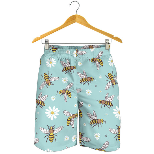 Bee Pattern Print Design BEE010 Mens Shorts