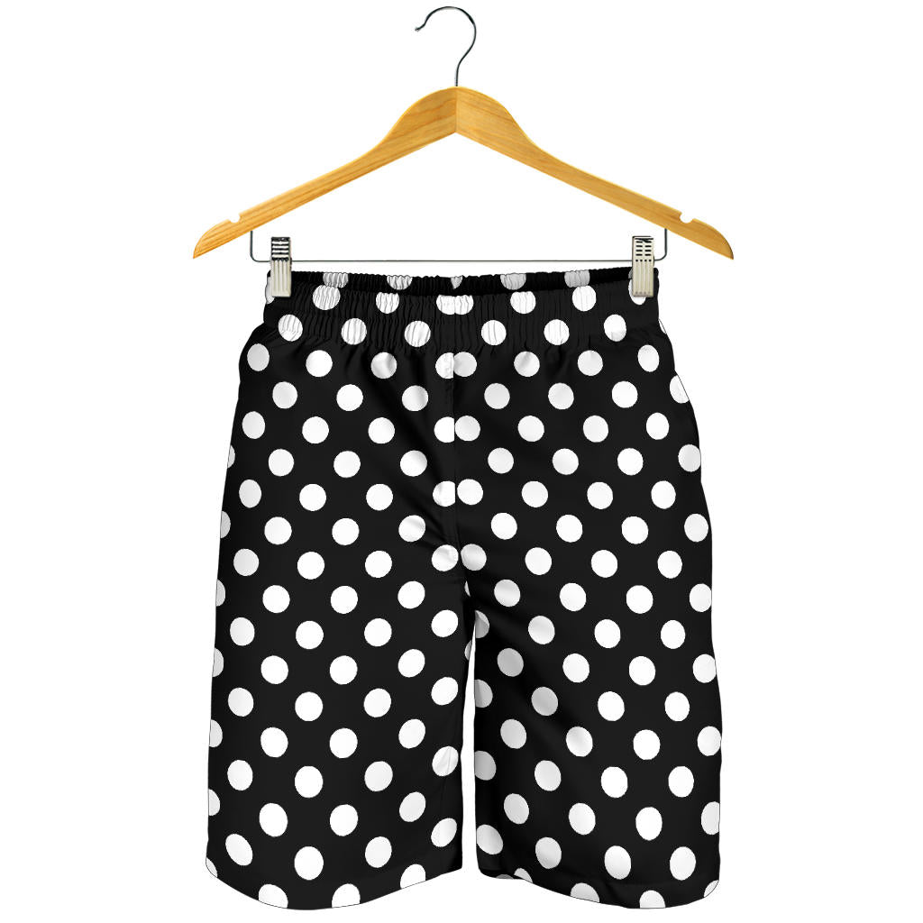 Polka Dot Black White Pattern Print Design 03 Mens Shorts