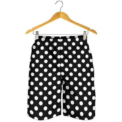 Polka Dot Black White Pattern Print Design 03 Mens Shorts