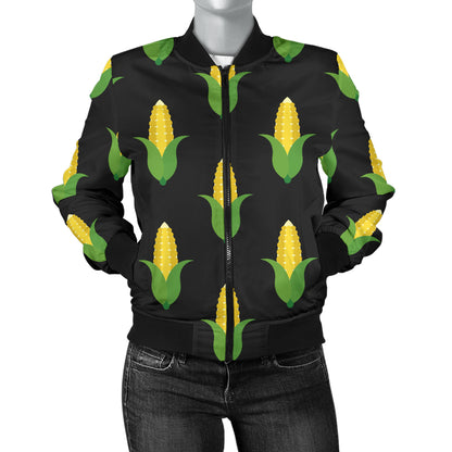 Corn Pattern Print Design 05 Women's Bomber Jacket