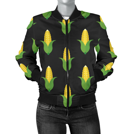 Corn Pattern Print Design 05 Women's Bomber Jacket