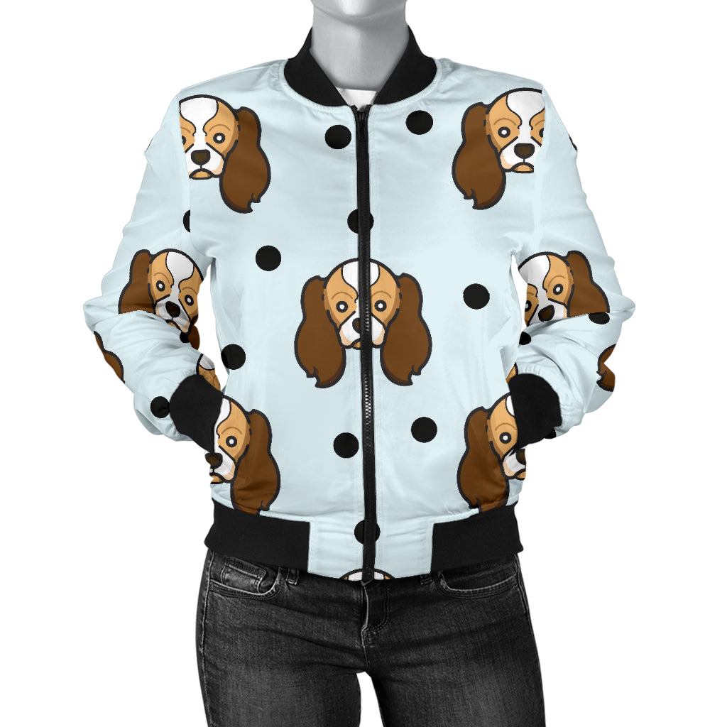 Cavalier King Charles Spaniels Pattern Print Design 02 Women's Bomber Jacket