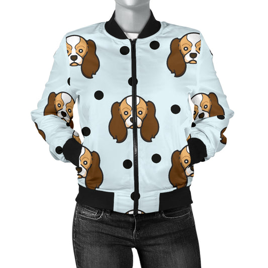 Cavalier King Charles Spaniels Pattern Print Design 02 Women's Bomber Jacket