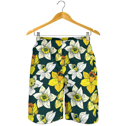 Daffodils Pattern Print Design DF02 Mens Shorts
