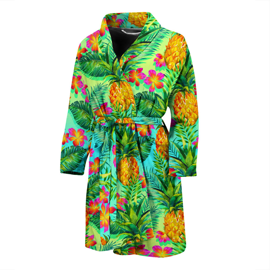 Pineapple Pattern Print Design PP010 Men Bathrobe