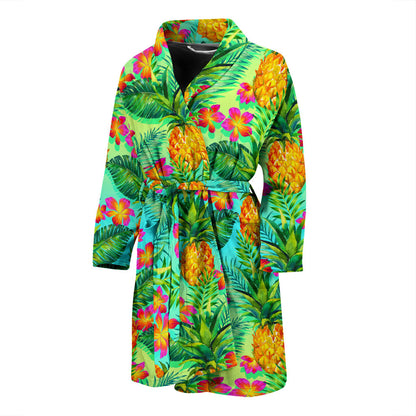 Pineapple Pattern Print Design PP010 Men Bathrobe