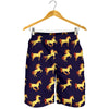 Gold Horse Pattern Mens Shorts