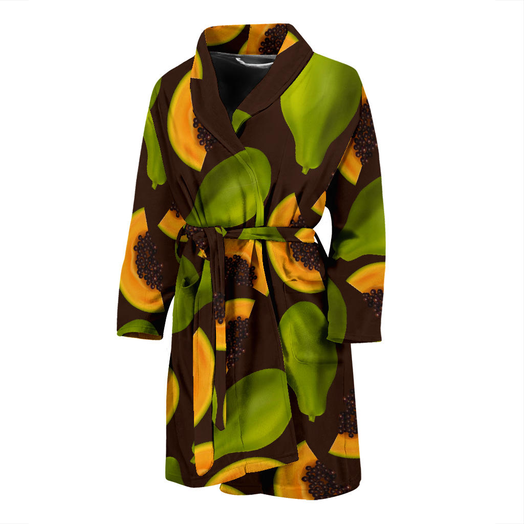 Papaya Pattern Print Design PP04 Men Bathrobe
