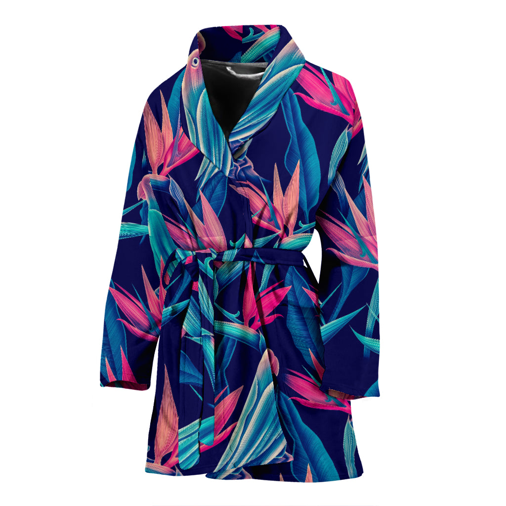 Tropical Flower Pattern Print Design TF024 Women Bathrobe