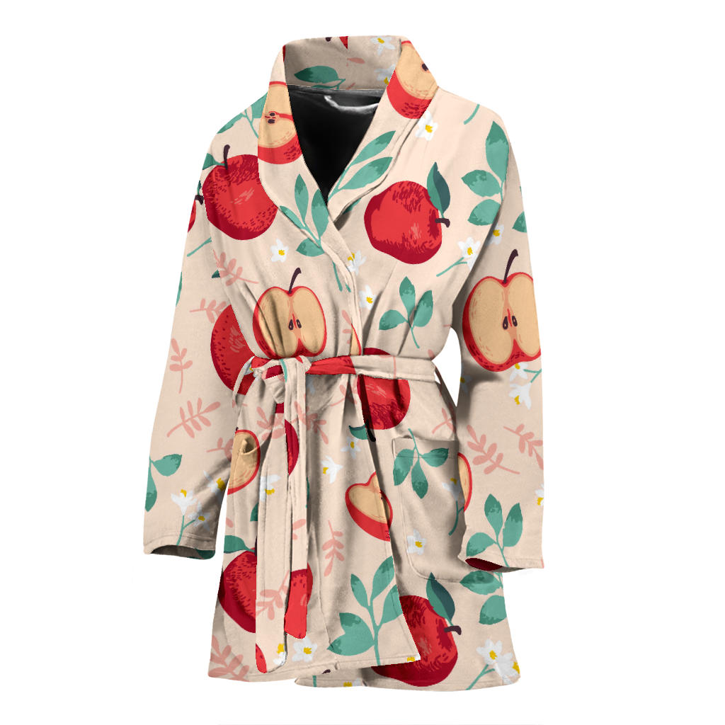 Apple Pattern Print Design AP06 Women Bathrobe