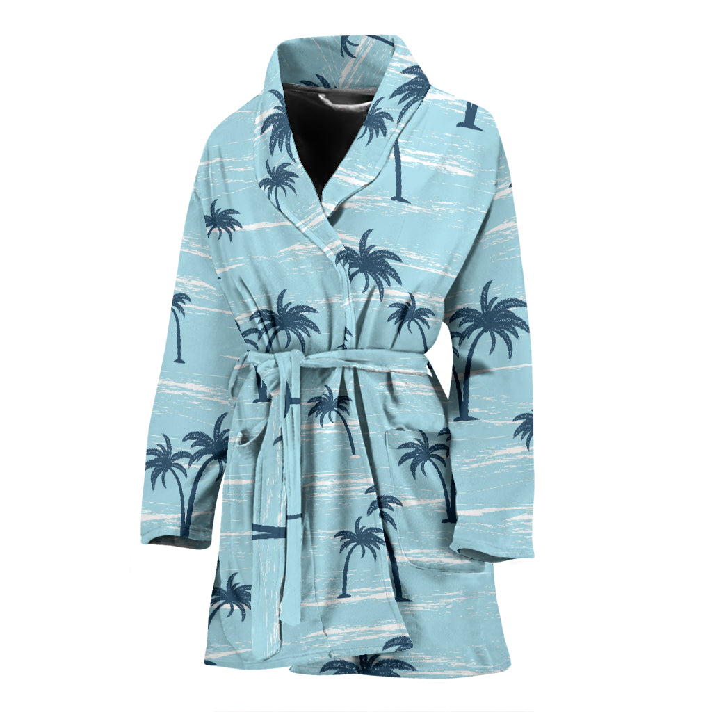 Palm Tree Pattern Print Design PT04 Women Bathrobe