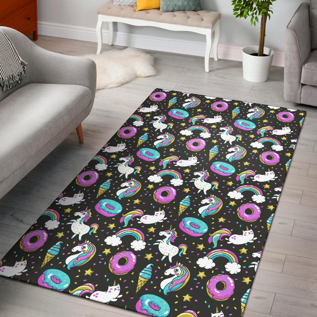 Donut Unicorn Pattern Print Design DN09 Area Rugs