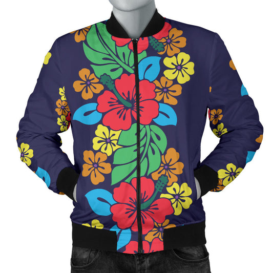 Hawaiian Themed Pattern Print Design H03 Men Bomber Jacket