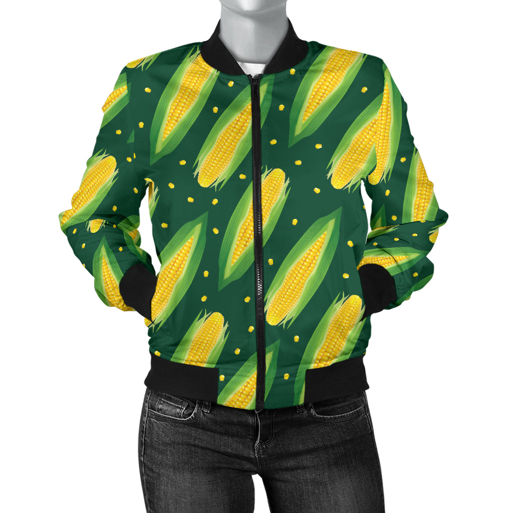Corn Pattern Print Design 03 Women's Bomber Jacket