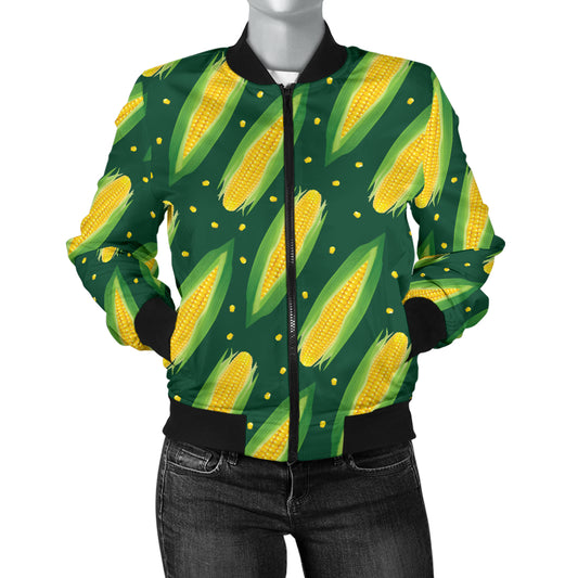 Corn Pattern Print Design 03 Women's Bomber Jacket