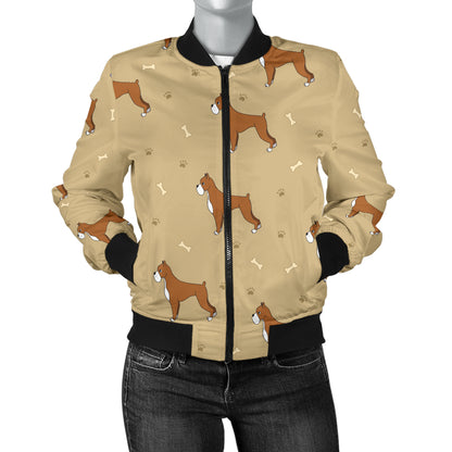 Boxers Pattern Print Design 02 Women's Bomber Jacket