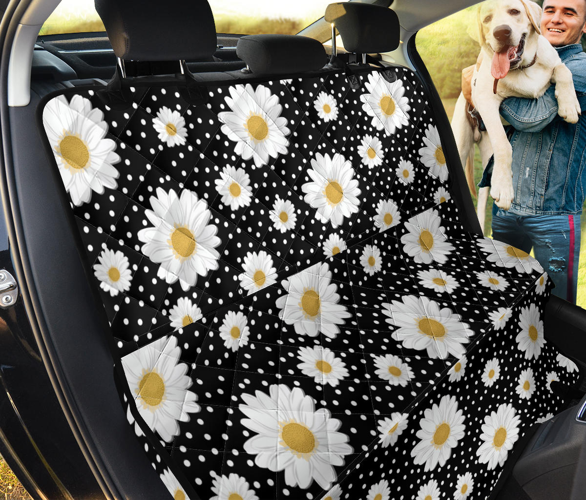 Daisy Pattern Print Design DS02 Rear Dog  Seat Cover