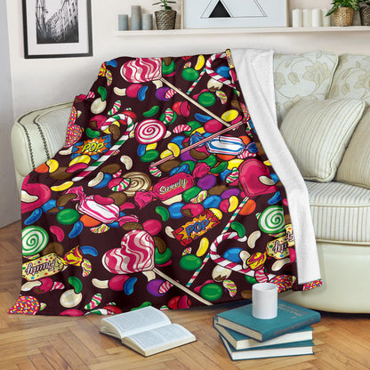 Candy Pattern Print Design CA02 Fleece Blanket