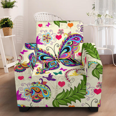 Butterfly Colorful Indian Style Armchair Slipcover