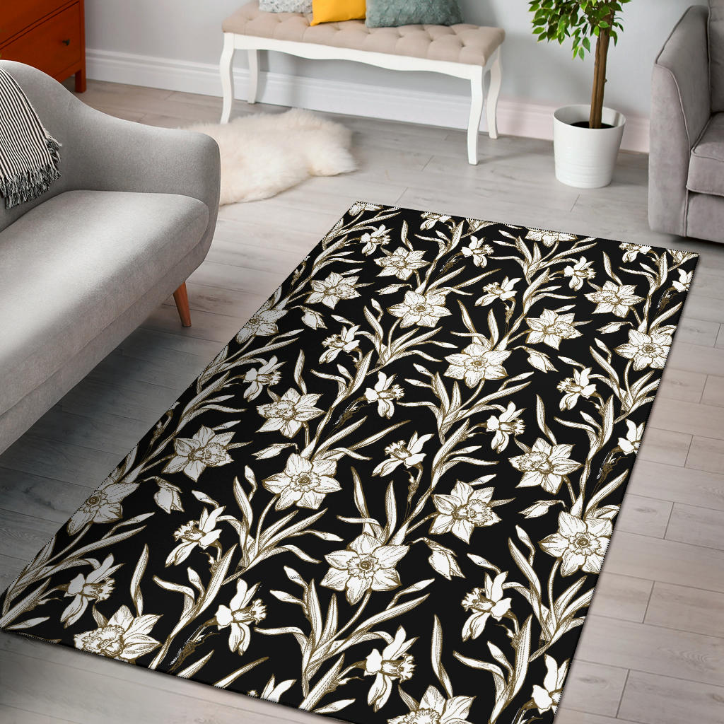 Daffodils Pattern Print Design DF06 Area Rugs