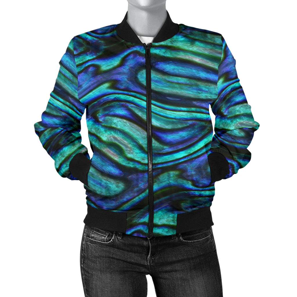 Abalone Pattern Print Design 02 Women's Bomber Jacket