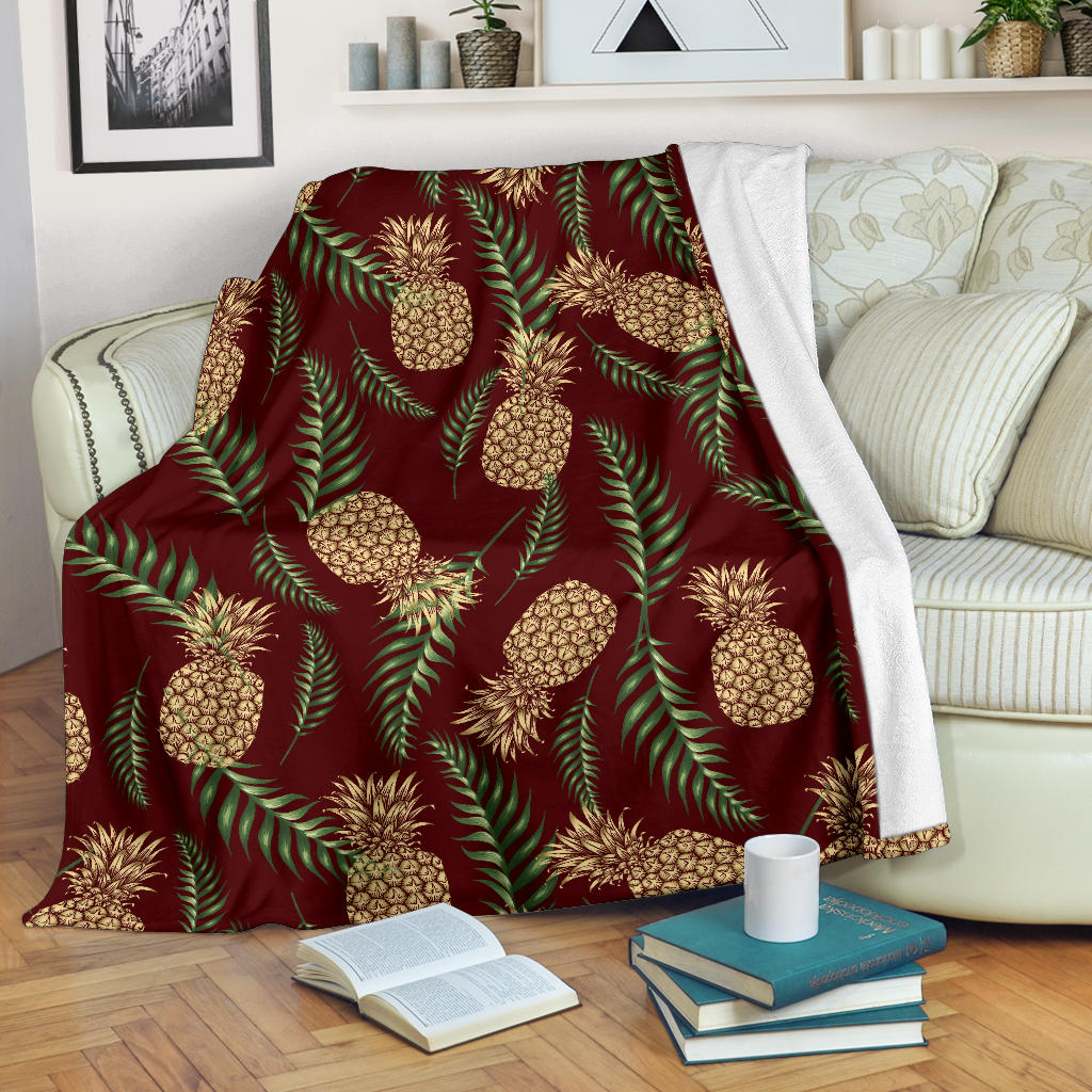 Pineapple Pattern Print Design PP013 Fleece Blanket
