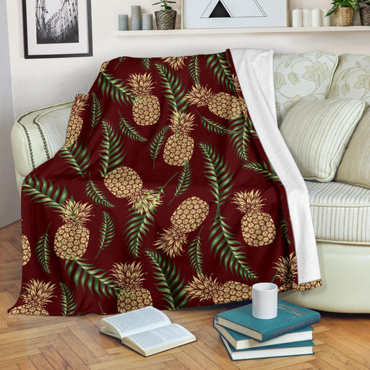 Pineapple Pattern Print Design PP013 Fleece Blanket