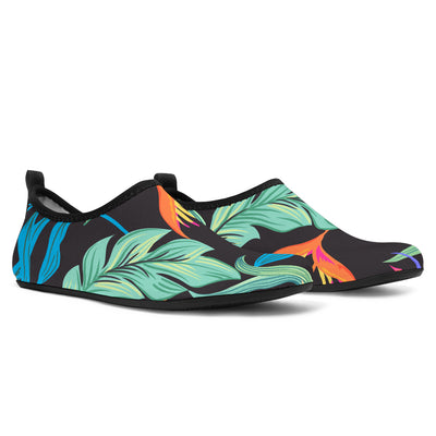 Tropical Palm Leaves Hawaiian Flower Aqua Water Shoes