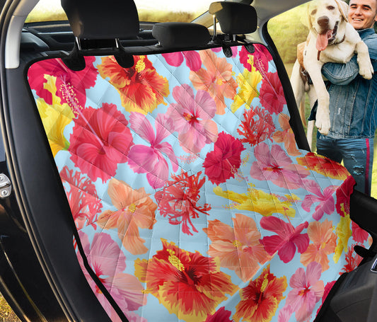Hibiscus Pattern Print Design HB020 Rear Dog  Seat Cover