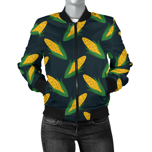 Corn Pattern Print Design 02 Women's Bomber Jacket