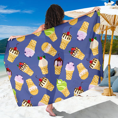 Ice Cream Pattern Print Design IC03 Sarong Pareo Wrap