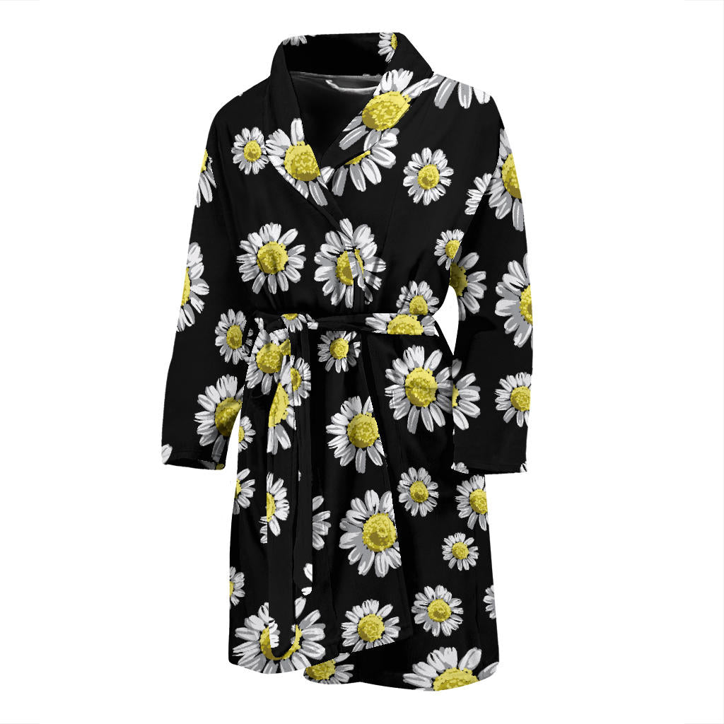 Daisy Pattern Print Design DS01 Men Bathrobe