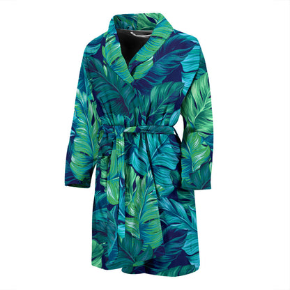 Banana Leaf Pattern Print Design BL05 Men Bathrobe