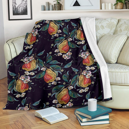 Pear Pattern Print Design PE02 Fleece Blanket