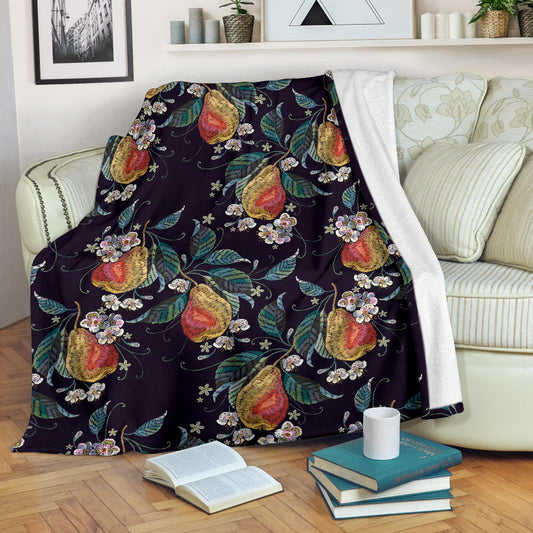 Pear Pattern Print Design PE02 Fleece Blanket
