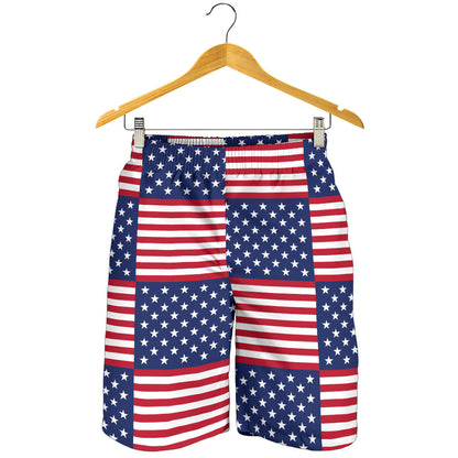 Patriotic US Flag Pattern Print Design A03 Mens Shorts