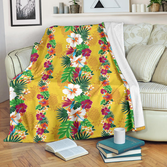 Hawaiian Themed Pattern Print Design H09 Fleece Blanket