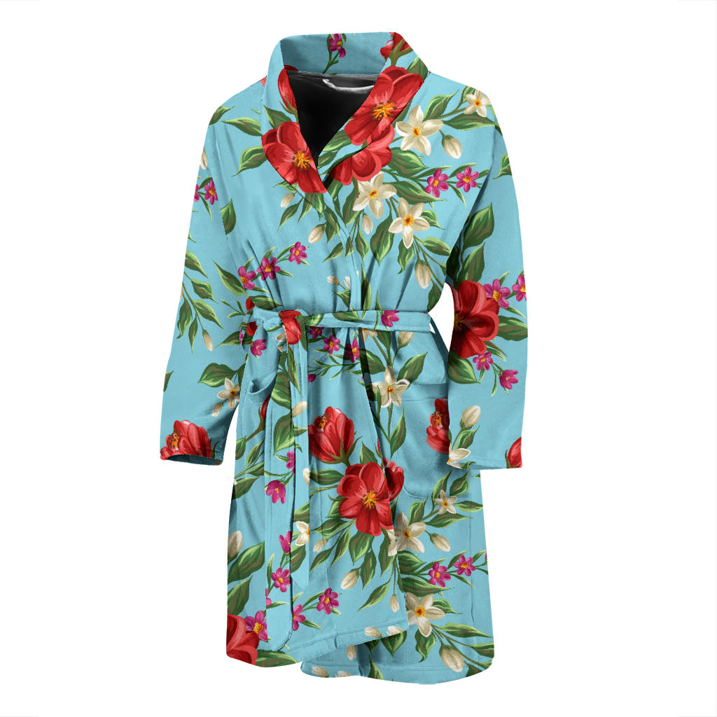 Summer Floral Pattern Print Design SF011 Men Bathrobe