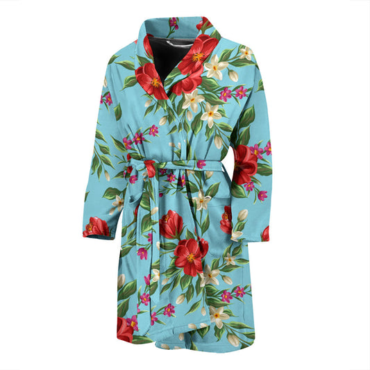 Summer Floral Pattern Print Design SF011 Men Bathrobe