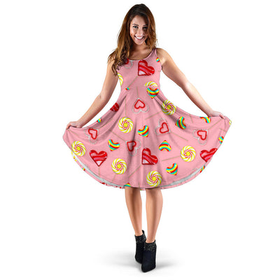 Lollipop Pattern Print Design LL05 Midi Dress