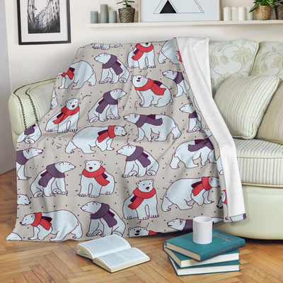 Polar Bear Pattern Print Design PB04 Fleece Blanket