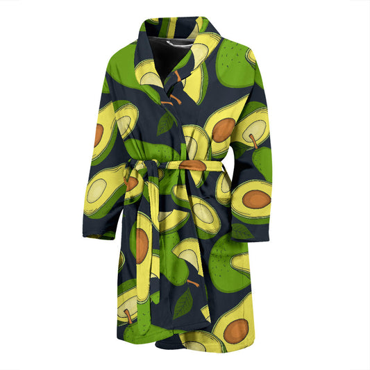 Avocado Pattern Print Design AC013 Men Bathrobe