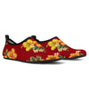 Orange Hibiscus Pattern Print Design HB026 Aqua Water Shoes