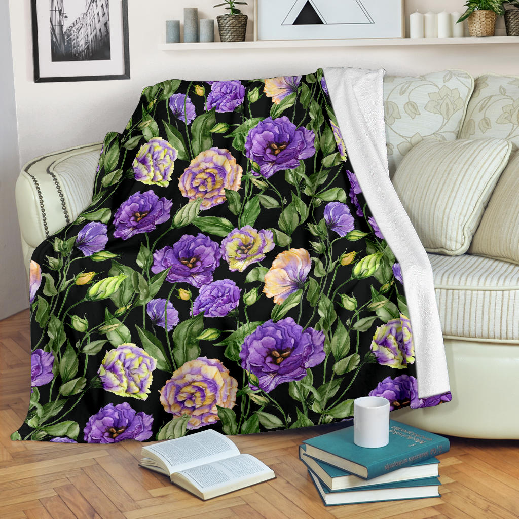 Lisianthus Pattern Print Design LT02 Fleece Blanket