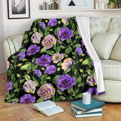 Lisianthus Pattern Print Design LT02 Fleece Blanket
