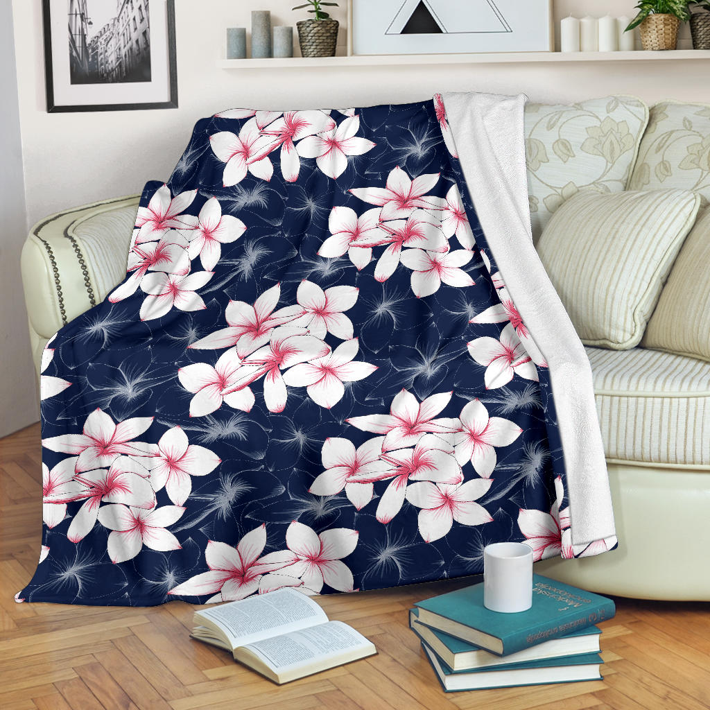 Plumeria Pattern Print Design PM017 Fleece Blanket